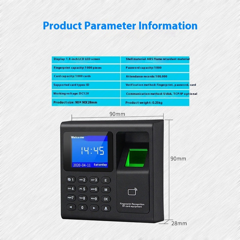 Fingerprint Attendance And Access Control System System USB Flash Disk Sensor Door Mute Smart Lock